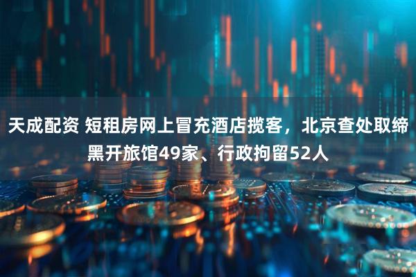 天成配资 短租房网上冒充酒店揽客，北京查处取缔黑开旅馆49家、行政拘留52人